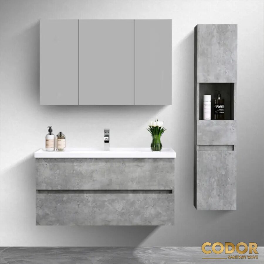 Tủ Lavabo Nhà Tắm Nhựa PVC Màu Xám CDTN-3653