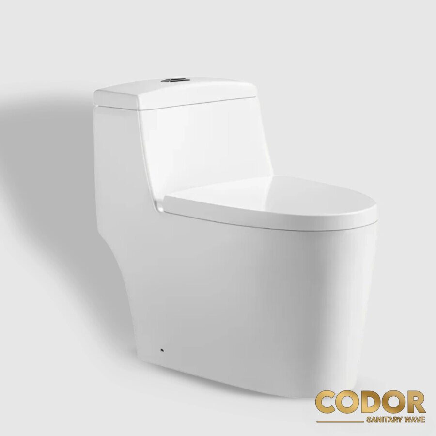 Bồn Cầu 1 Khối Trắng Thân Lùn CDBC-534
