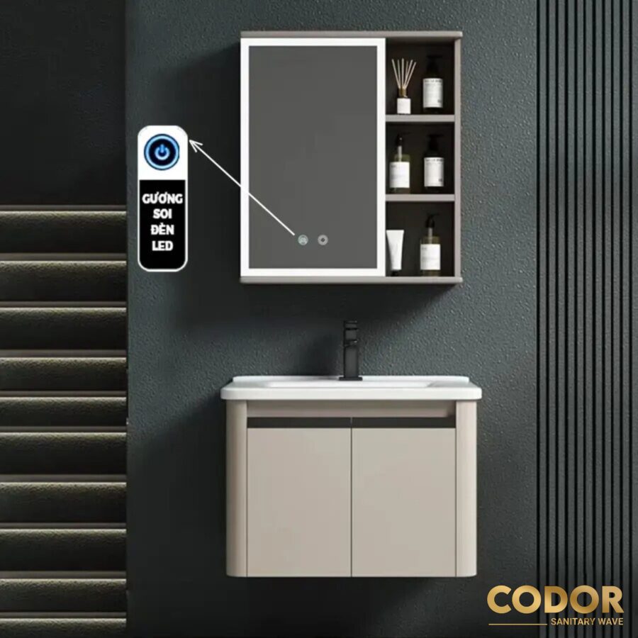 Tủ Lavabo Nhà Tắm Thông Minh Nhôm CDTN-7616
