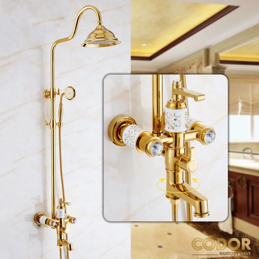 Sen Cây Tắm Đứng Nóng Lạnh Mạ Vàng CDSC-9026