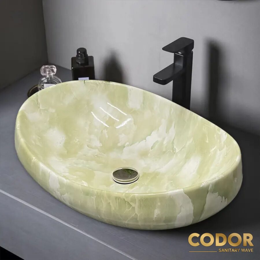 Lavabo Đặt Bàn Oval Vân Đá CDLA-78